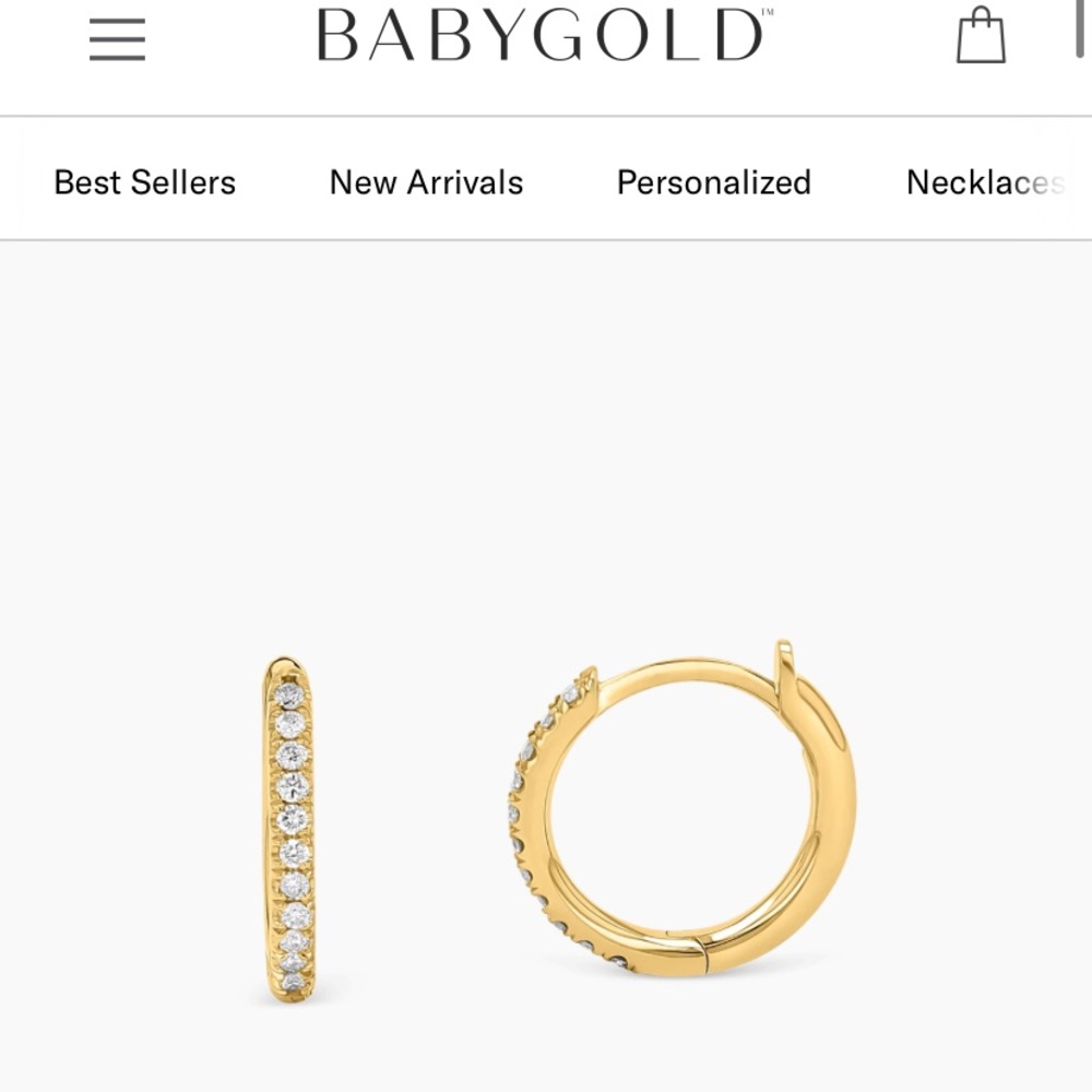 Diamond Huggie Hoop Earrings